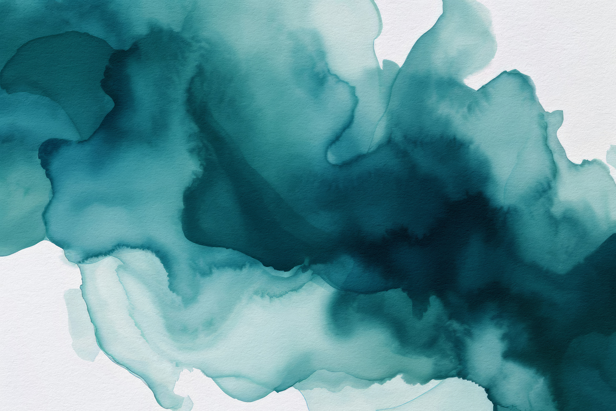 A blue and green watercolor