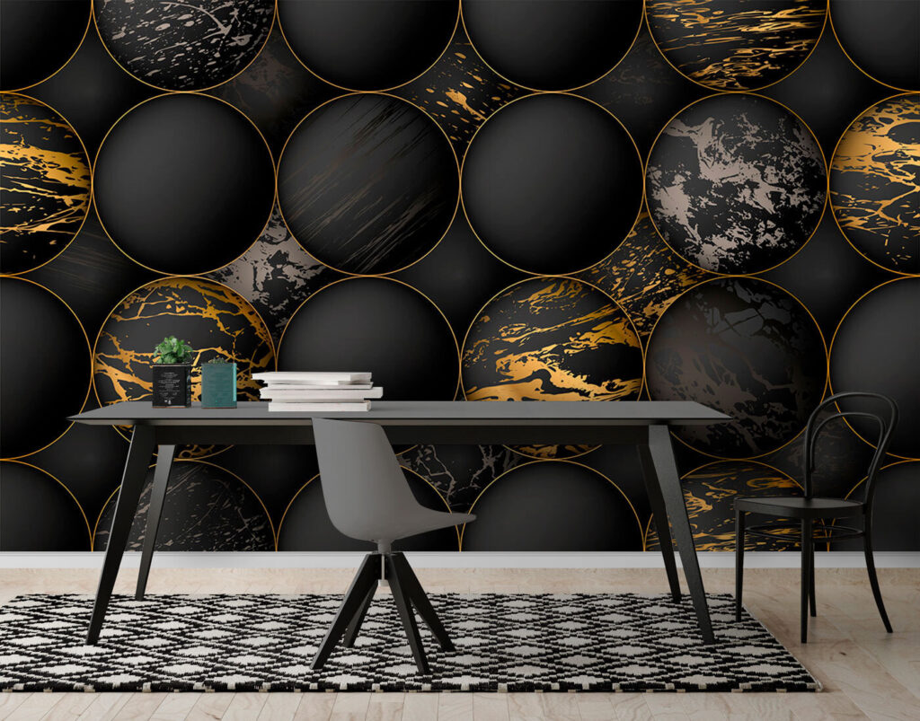 Elegant orbs with metallic splashes