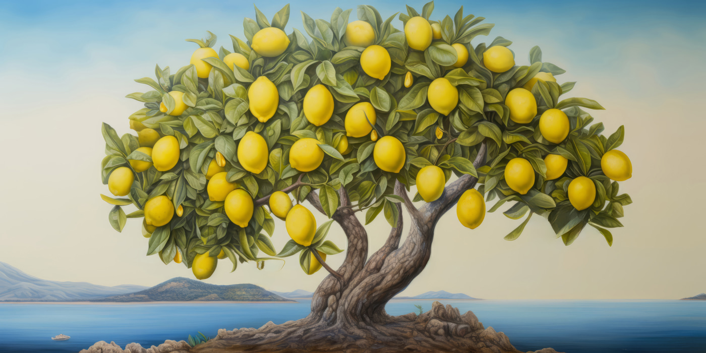 A lemon tree with fruits on it
