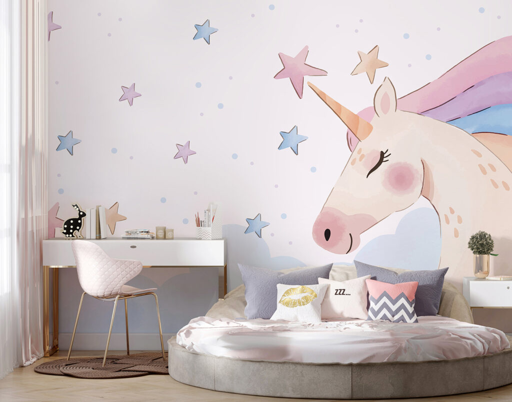 A unicorn with stars and clouds A unicorn with stars and clouds