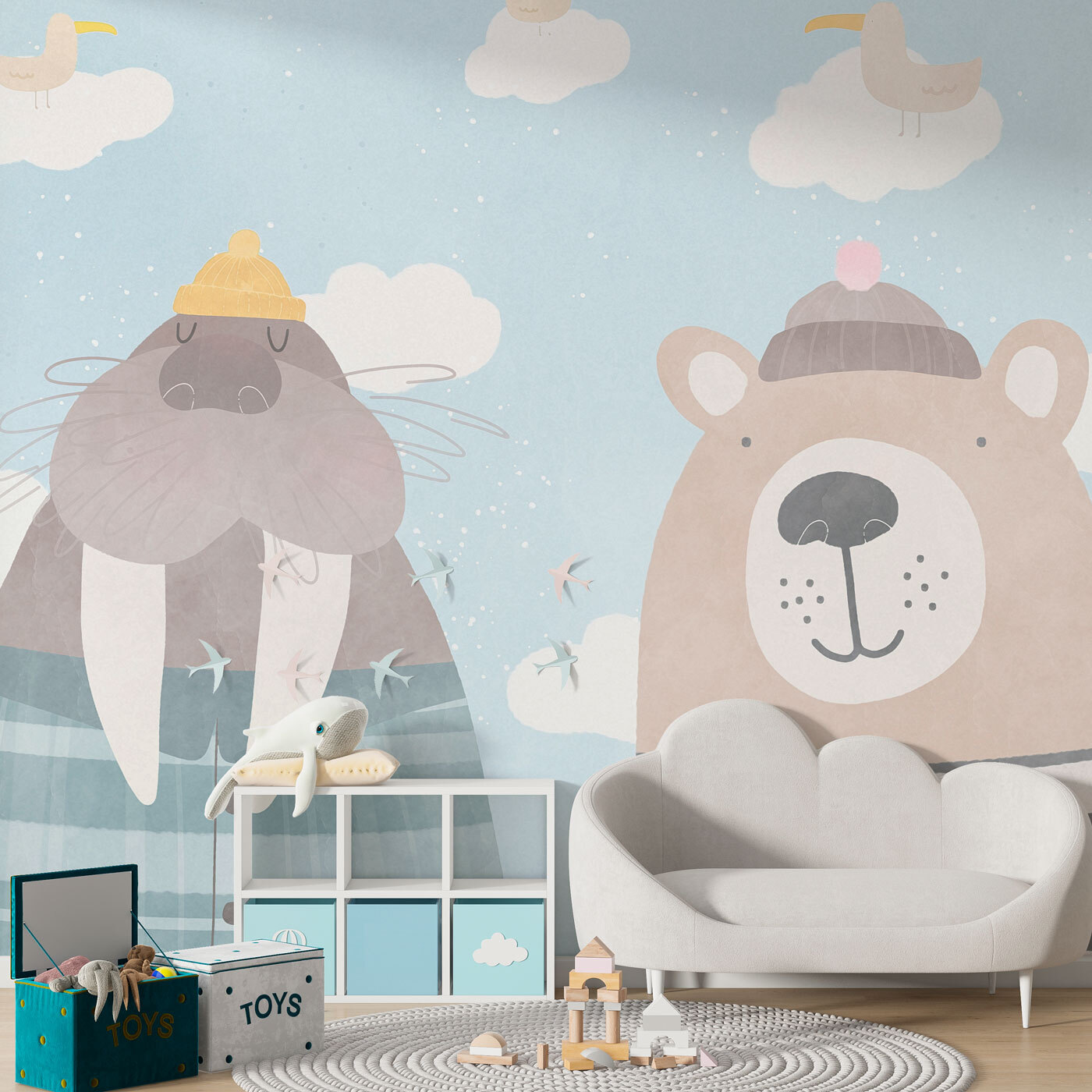 A walrus and bear in the sky A walrus and bear in the sky