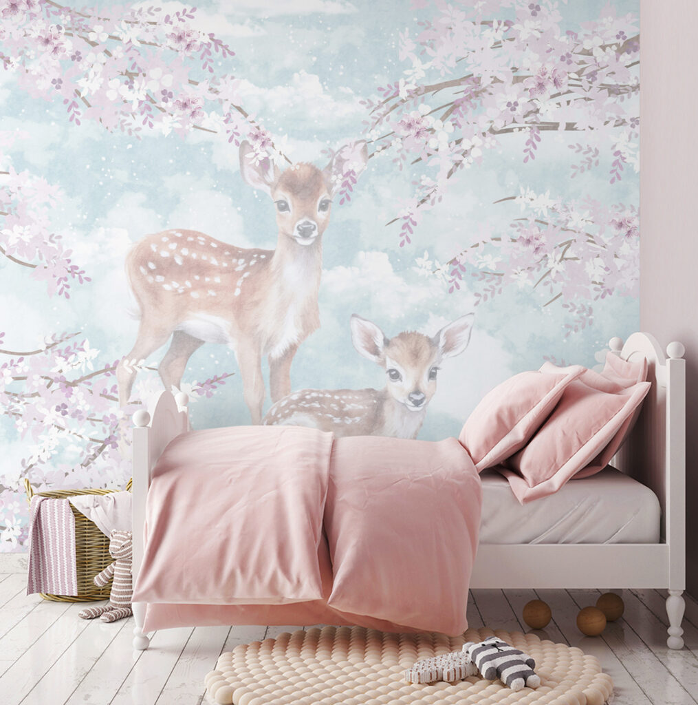 A couple of fawns in a tree