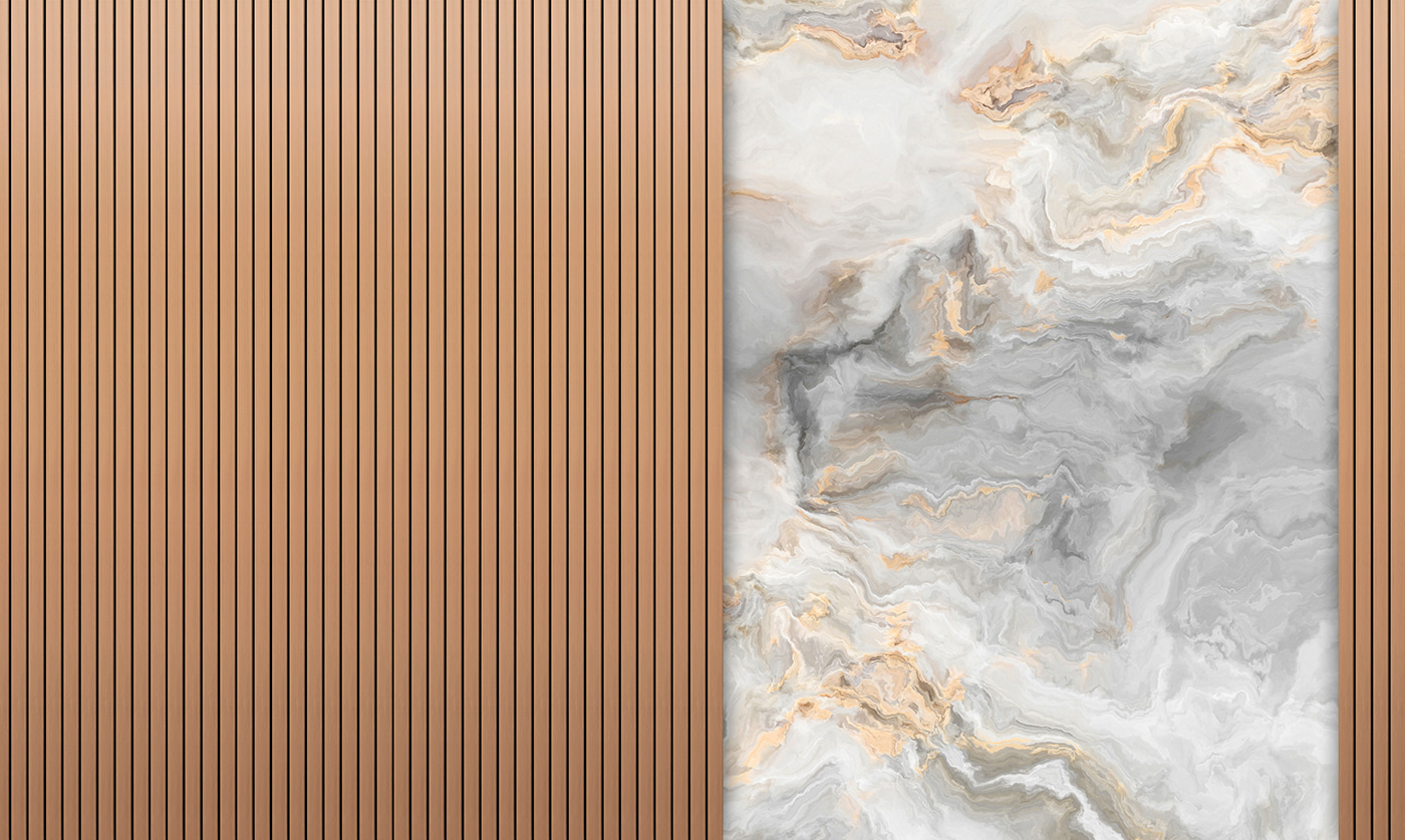 A marble and wood paneling A marble and wood paneling