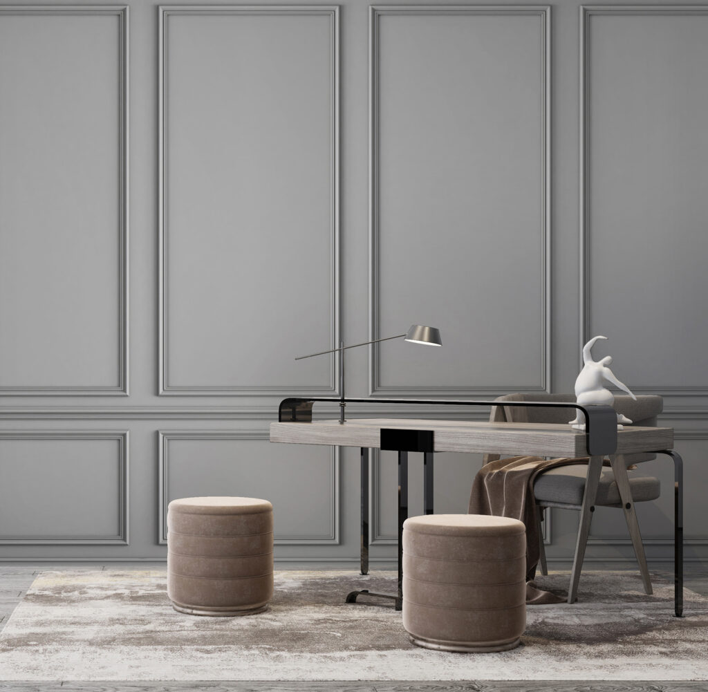 A wall with white panels A wall with white panels