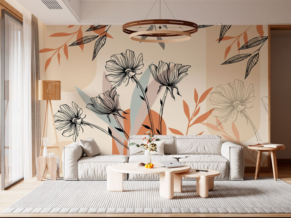 Drawing of flowers and leaves Drawing of flowers and leaves