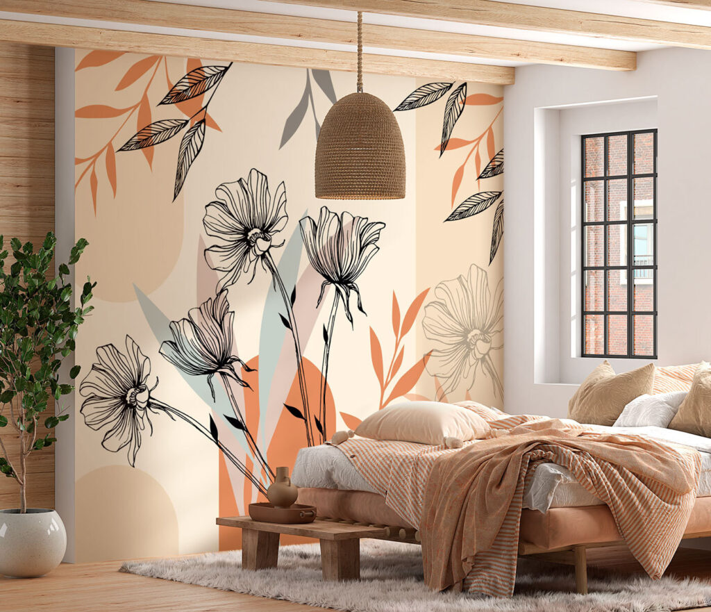 Drawing of flowers and leaves Drawing of flowers and leaves