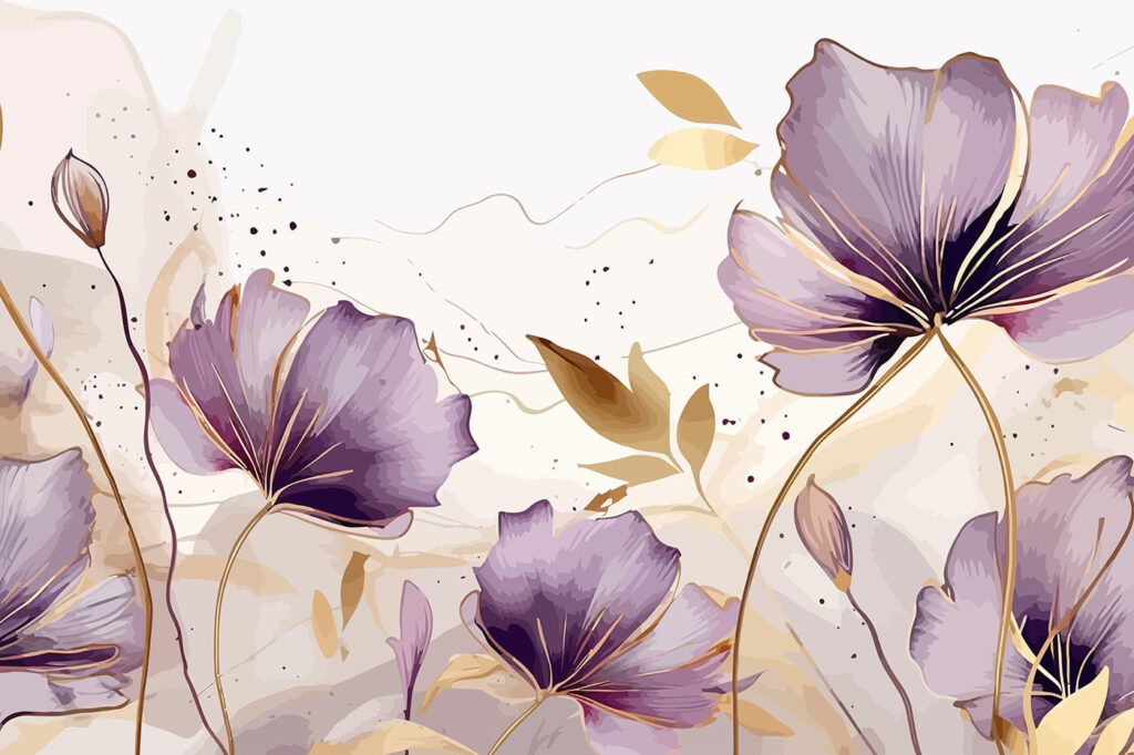 Painting of purple flowers