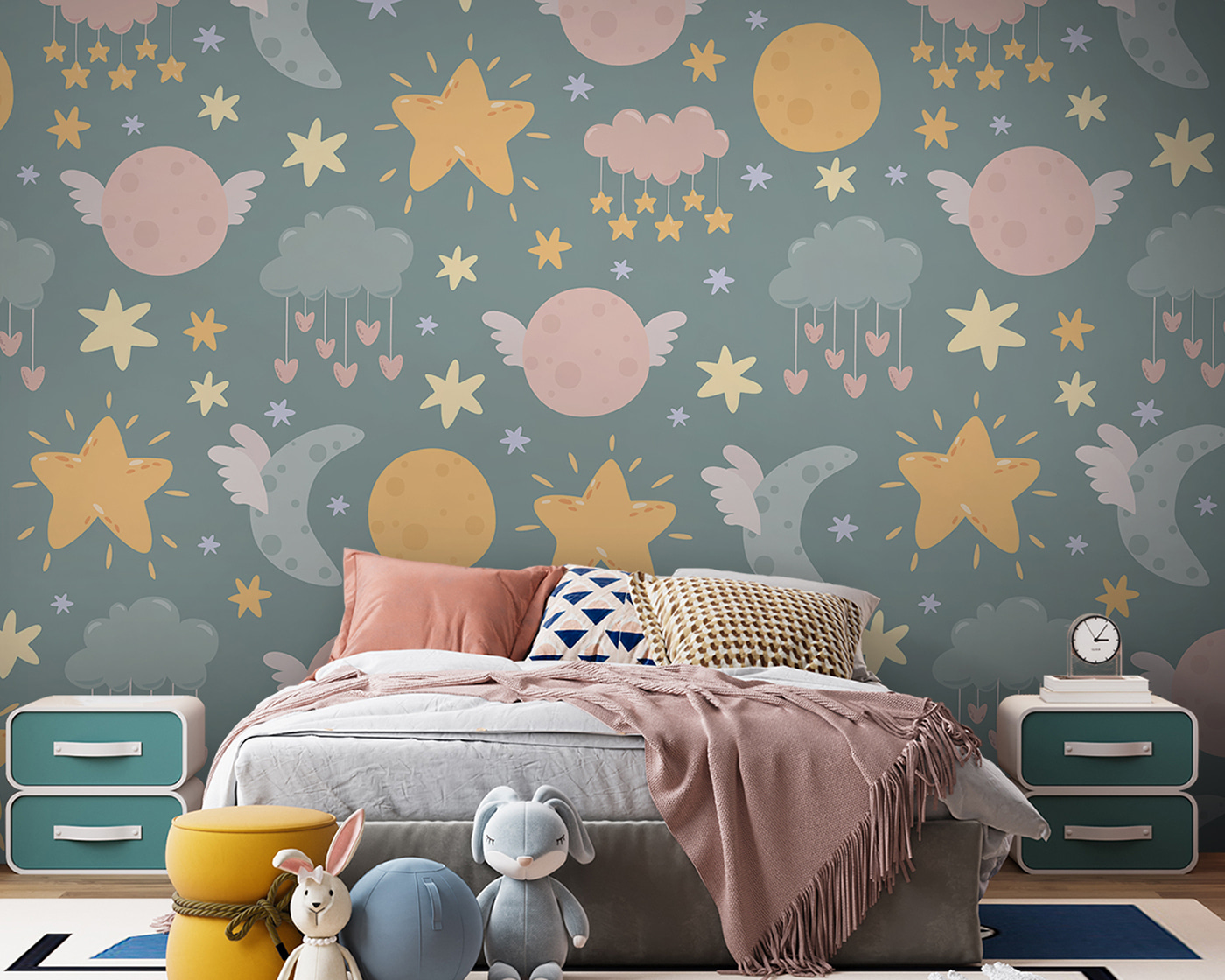 Pattern of stars and moon Pattern of stars and moon