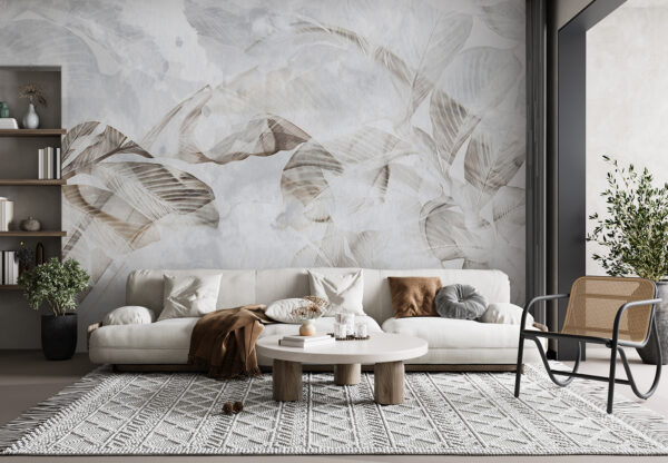 Translucent leaves on soft background