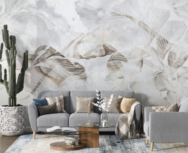 Translucent leaves on soft background