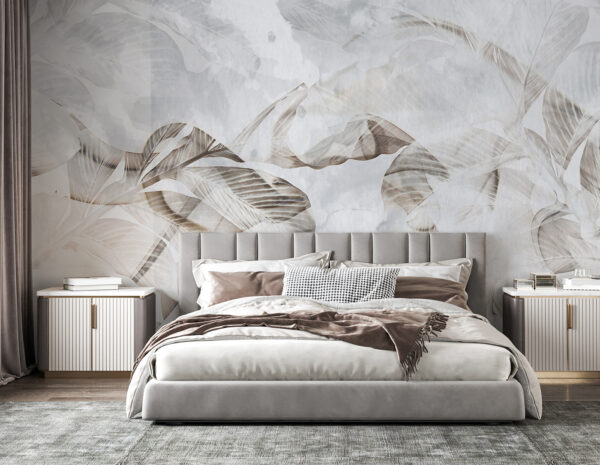 Translucent leaves on soft background