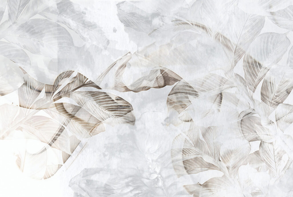 Translucent leaves on soft background