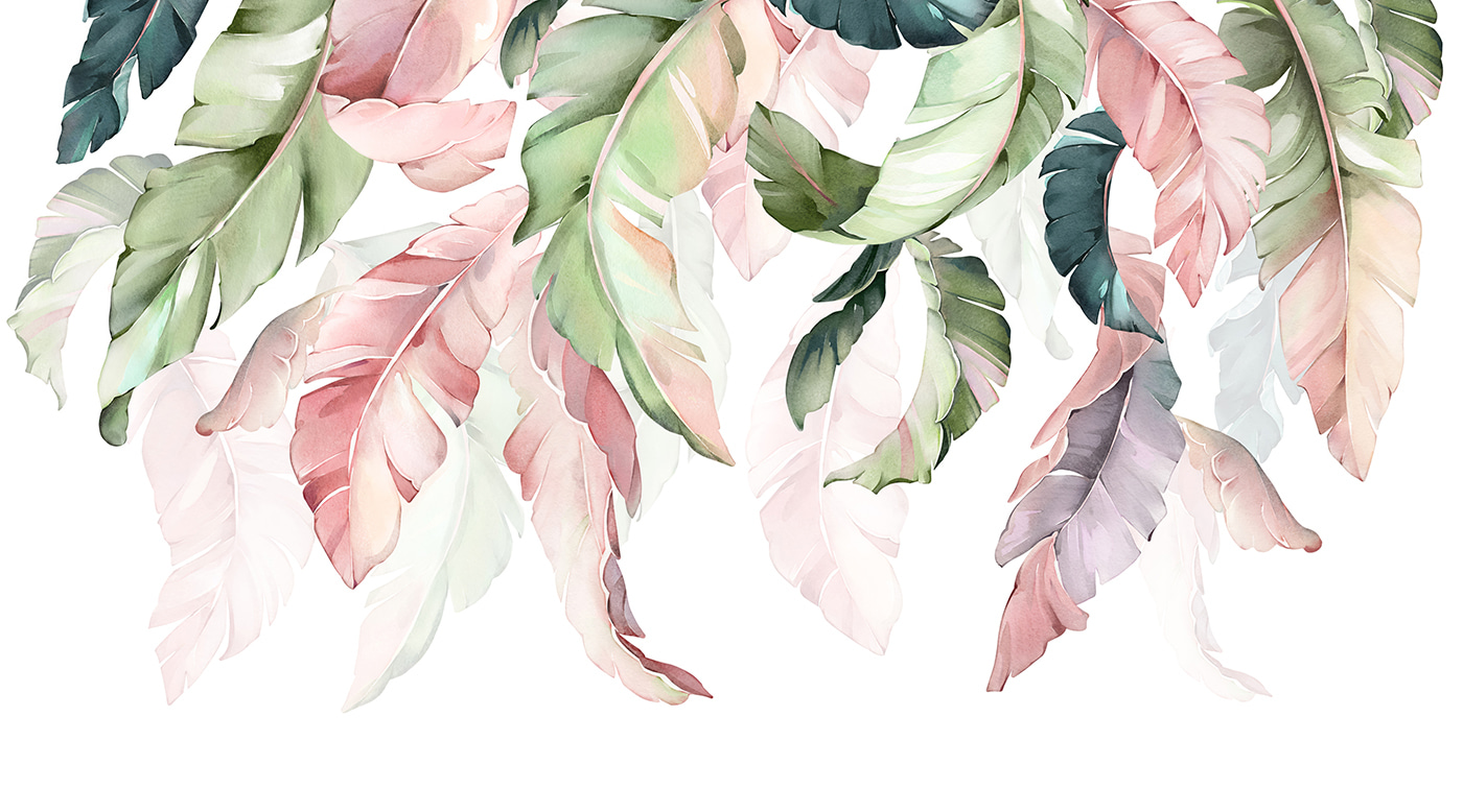 Delicate leaves in soft pastel hues Delicate leaves in soft pastel hues