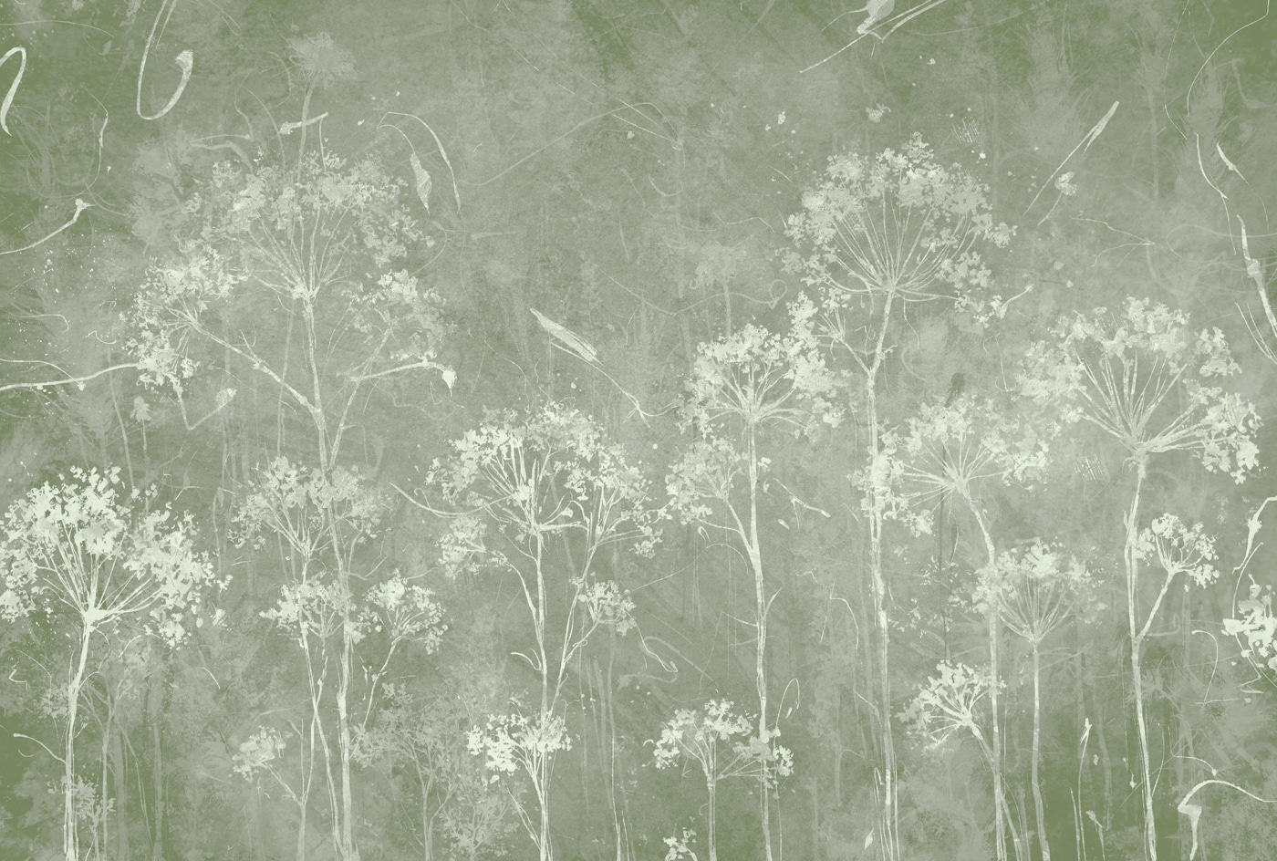 A white flowers on a green background