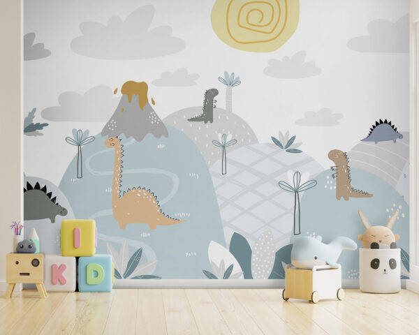 Karikatura dinosaurů na kopci Karikatura dinosaurů na kopci