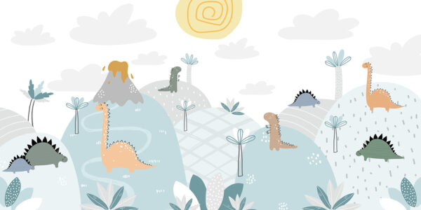 Karikatura dinosaurů na kopci Karikatura dinosaurů na kopci