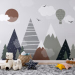 Fototapeta Krajina se stromy a horami