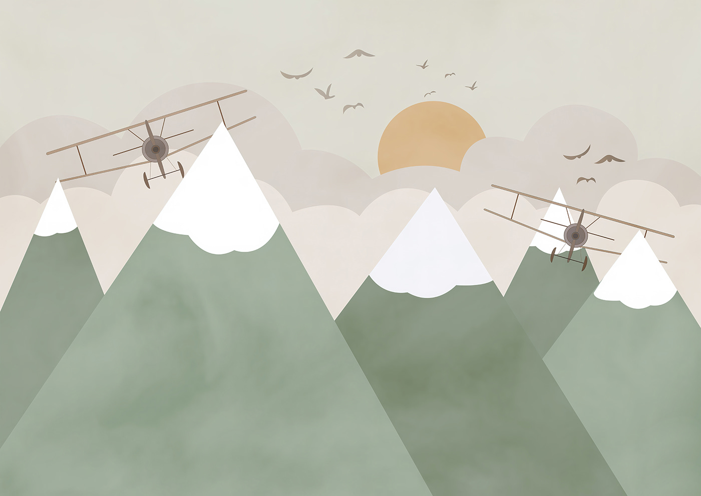 Plane flying over mountains Plane flying over mountains