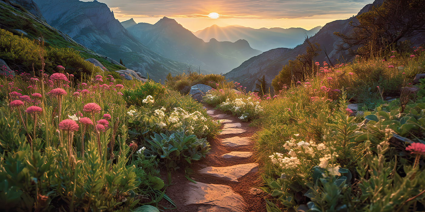 u96205p - Kamenná cesta vedoucí do hor - tegory