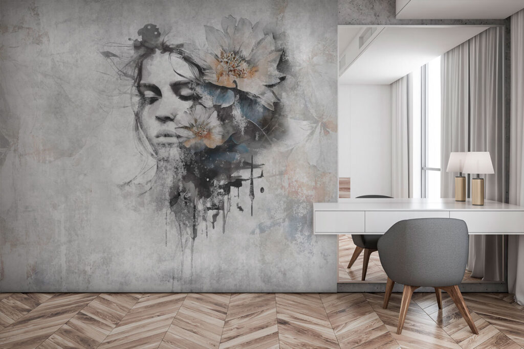 Woman's face with flowers Woman's face with flowers