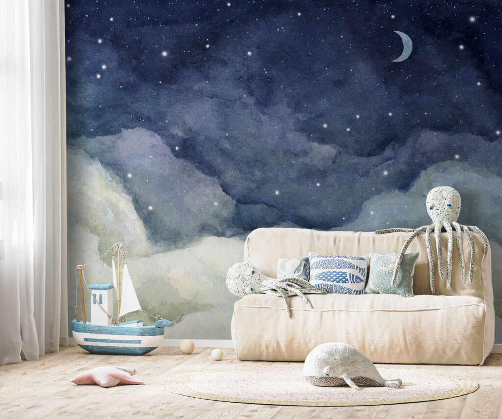 Moon and clouds at night Moon and clouds at night