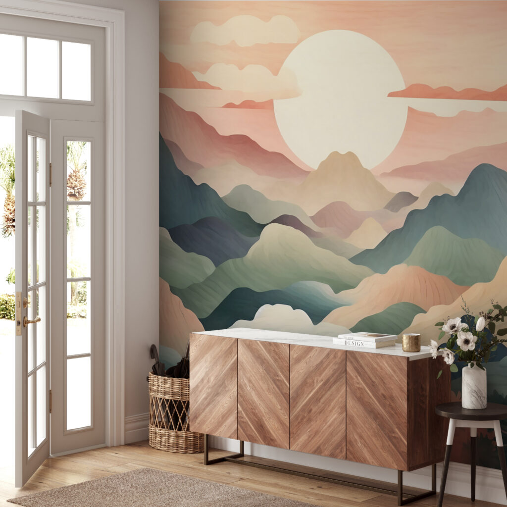 Landscape with mountains and trees Landscape with mountains and trees