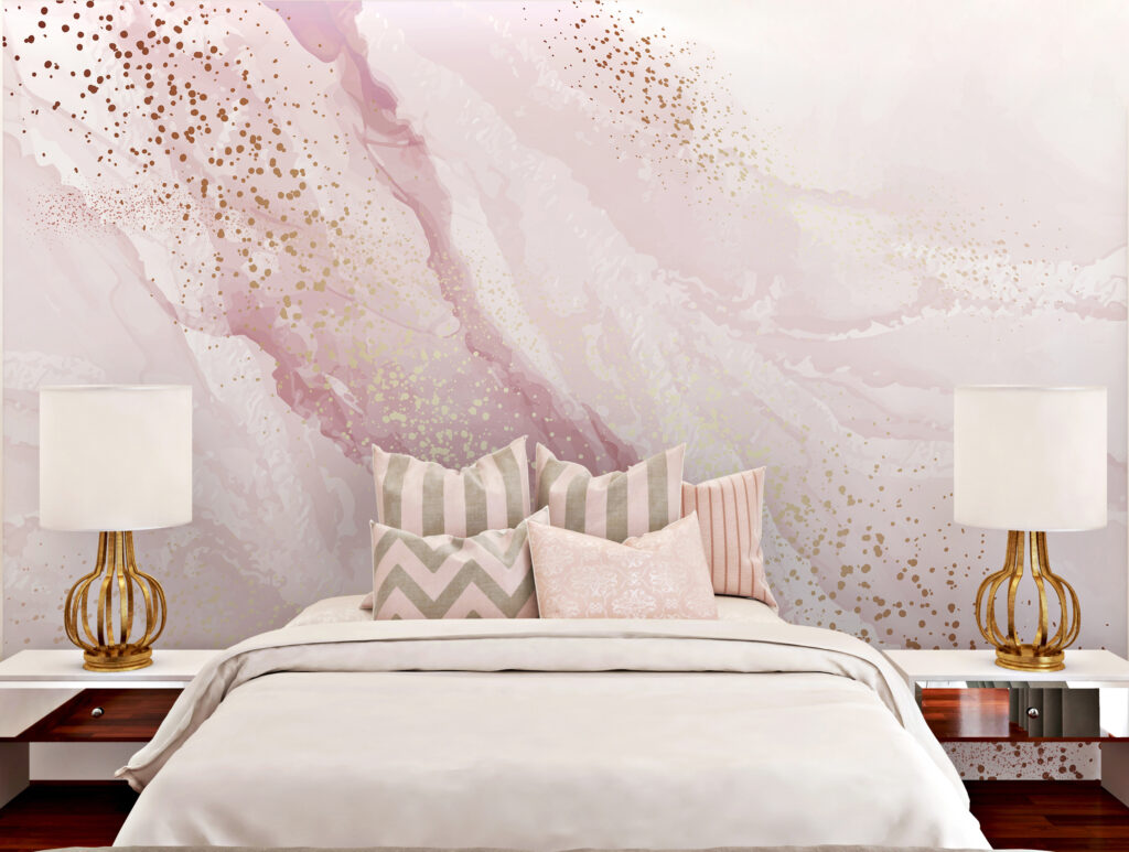 Shimmering blush mountain landscape art Shimmering blush mountain landscape art