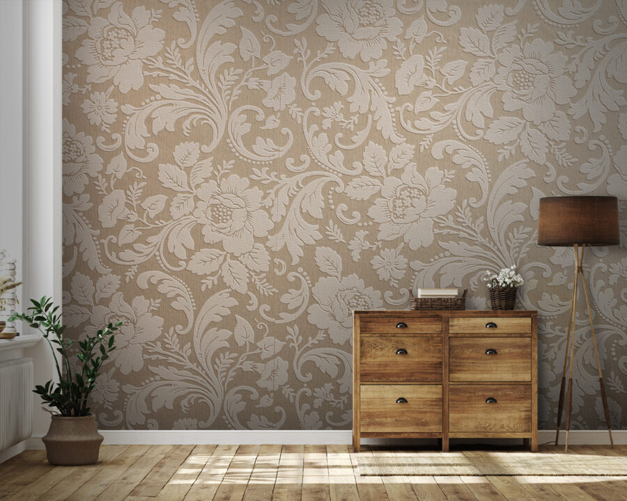 Elegantní design tkaniny s květinovým vzorem