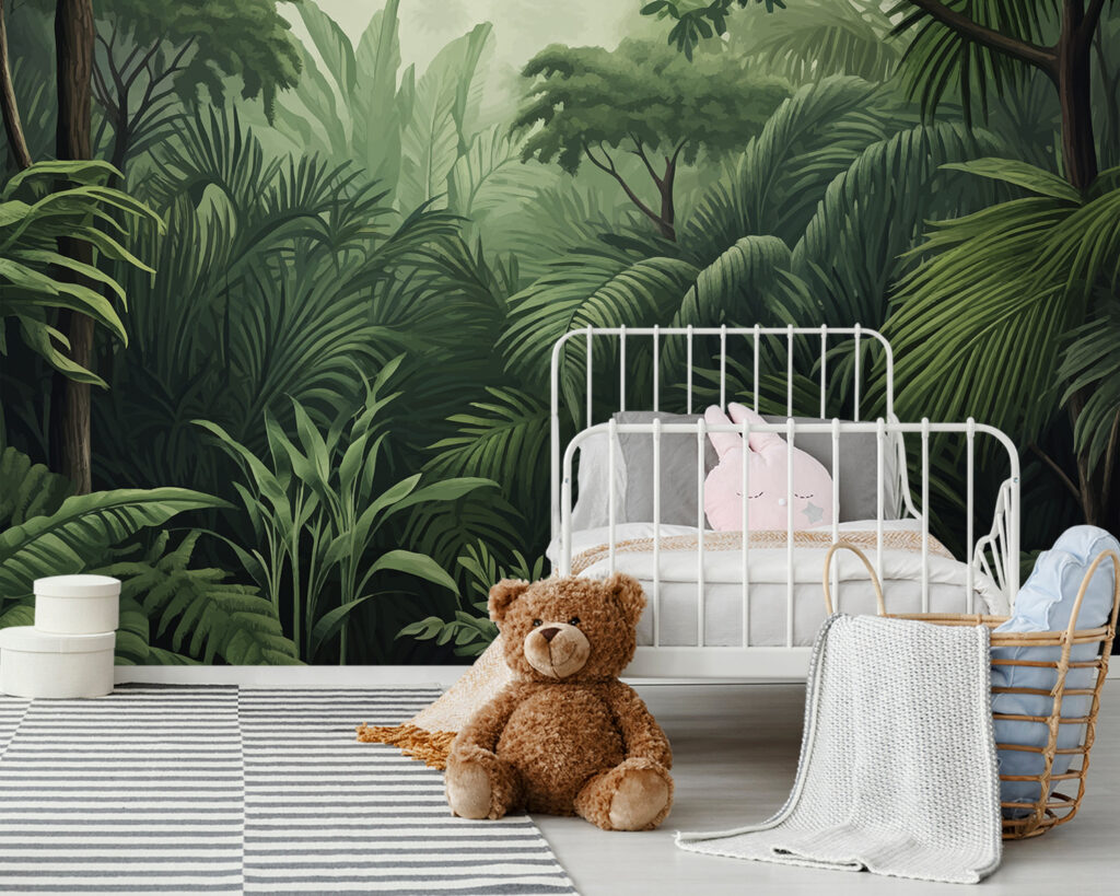 Green forest with many leaves Green forest with many leaves