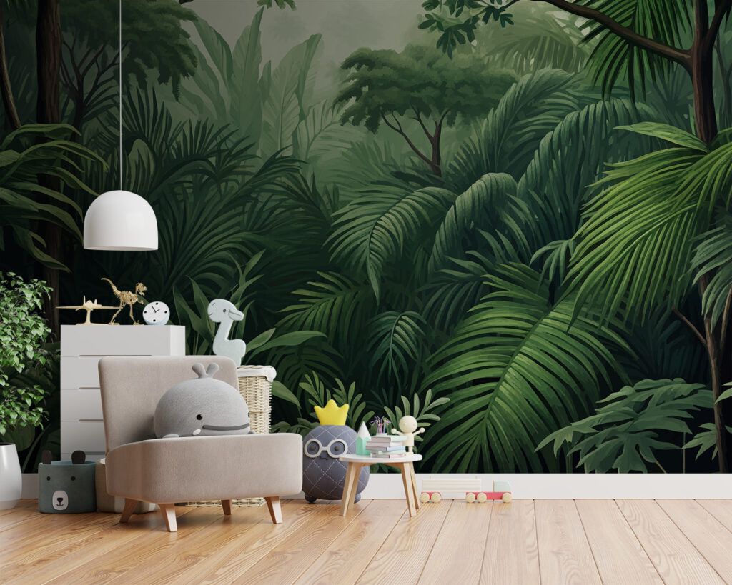 Green forest with many leaves Green forest with many leaves