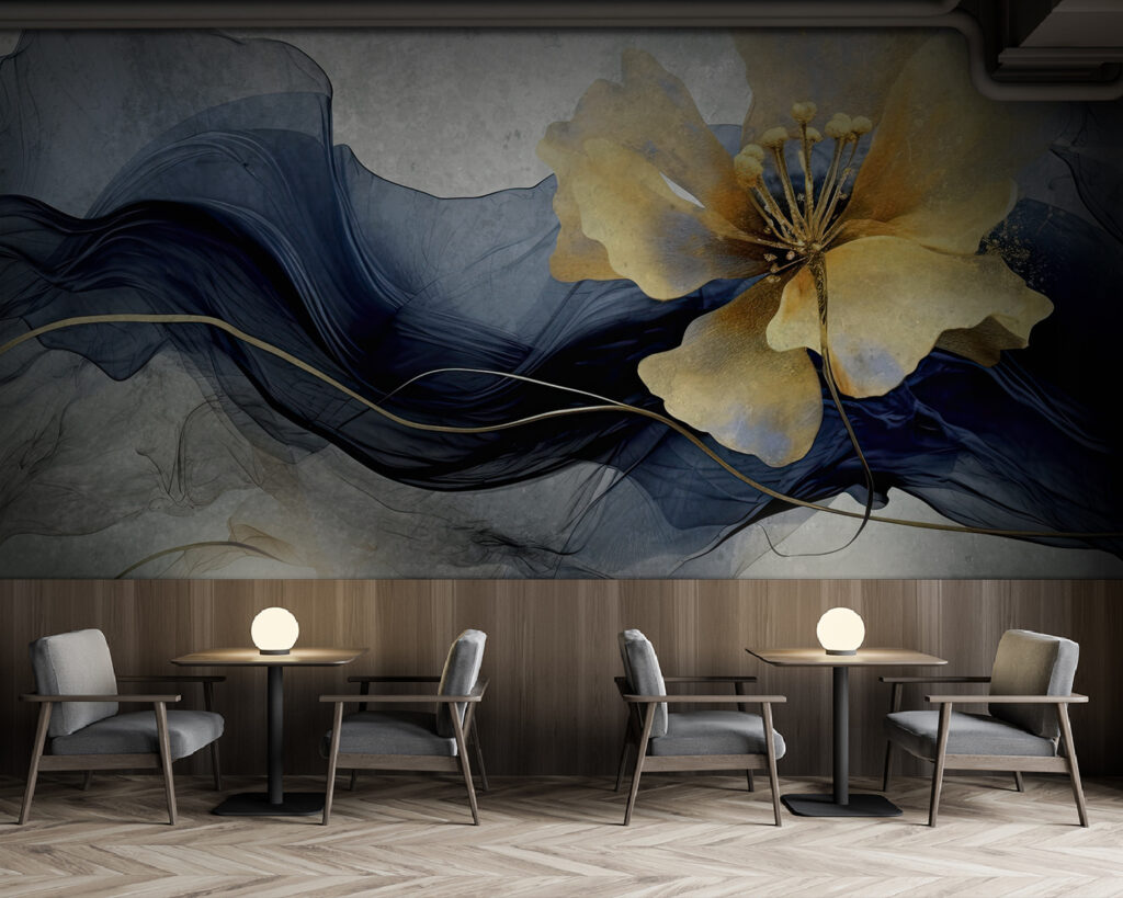 Elegant flower amidst flowing silk Elegant flower amidst flowing silk