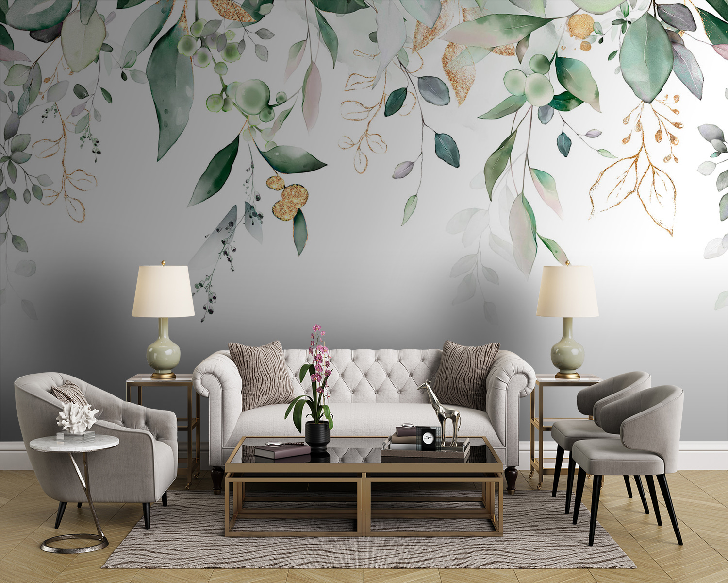 Delicate leaves and soft botanical elements Delicate leaves and soft botanical elements