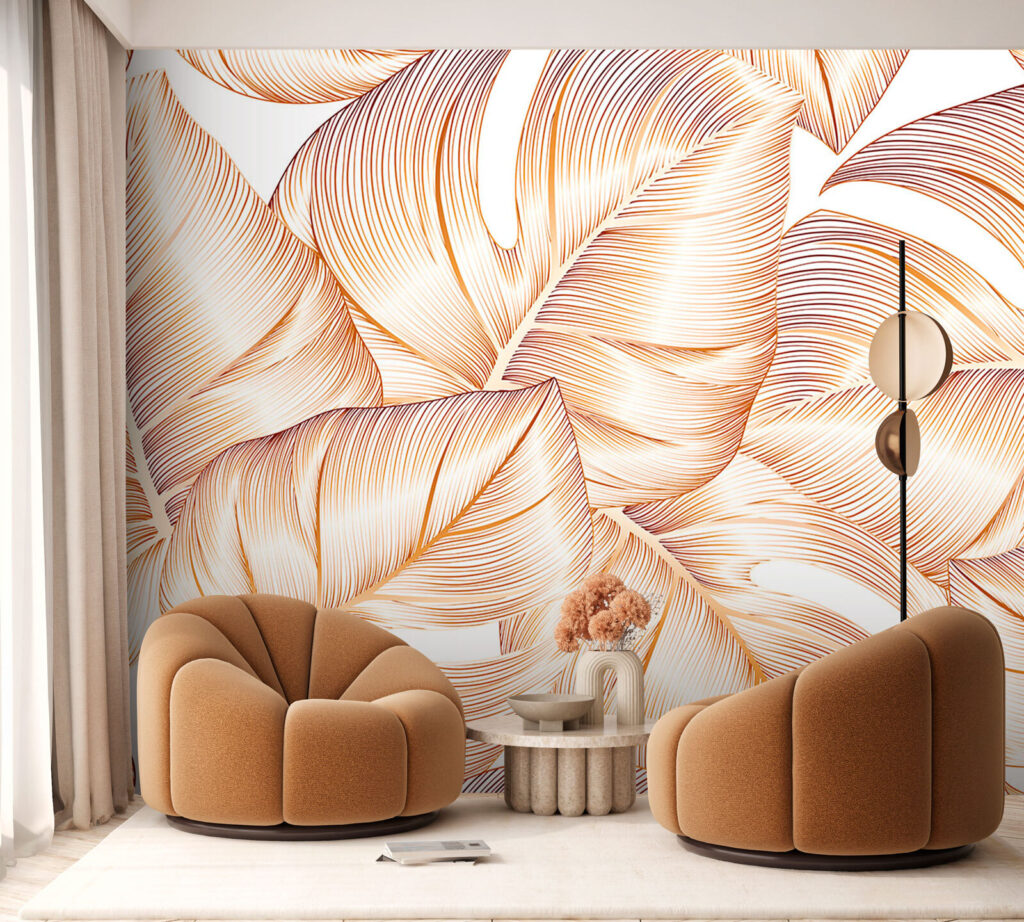 Elegant foliage pattern in soft hues