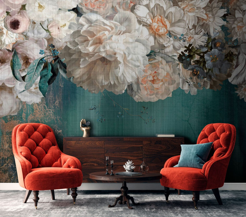 Painting of white flowers Painting of white flowers