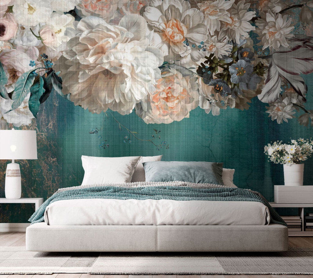 Painting of white flowers Painting of white flowers