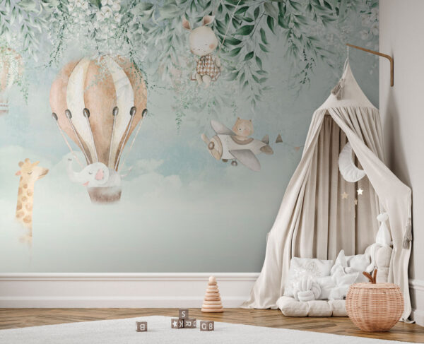 Painting of animals flying in the sky Painting of animals flying in the sky