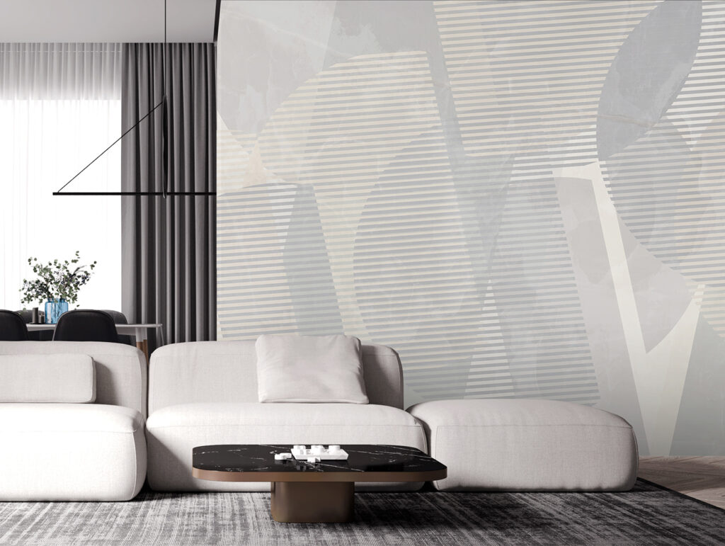 Grey and white abstract art