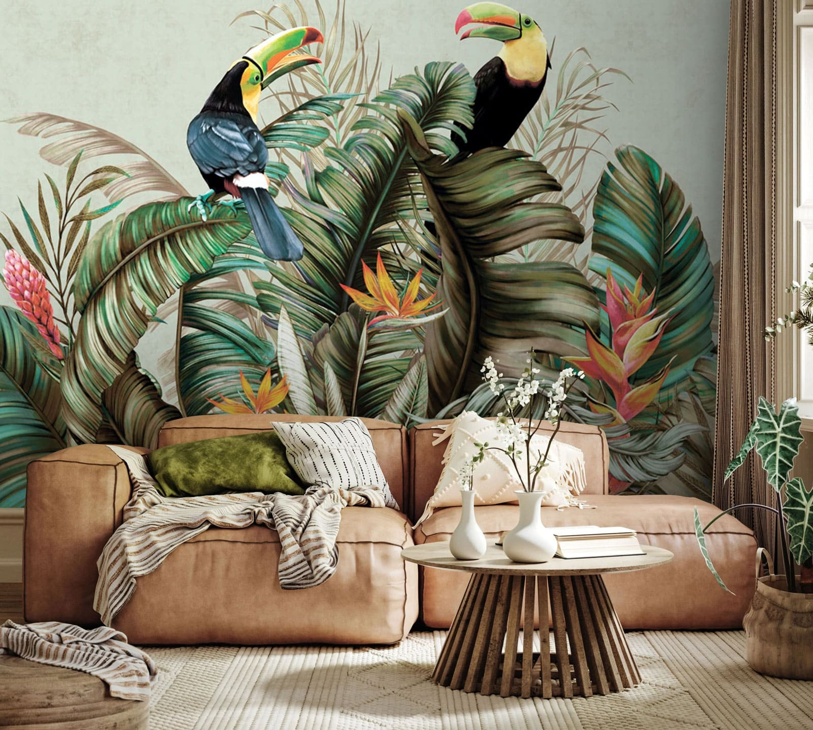 Group of birds on a plant