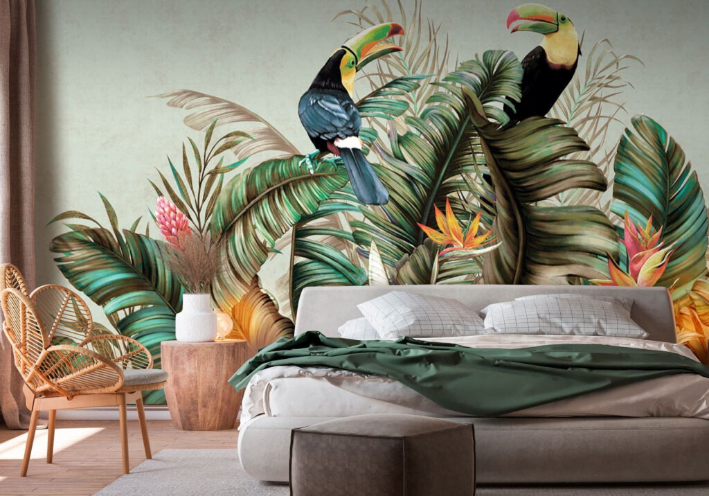 Group of birds on a plant