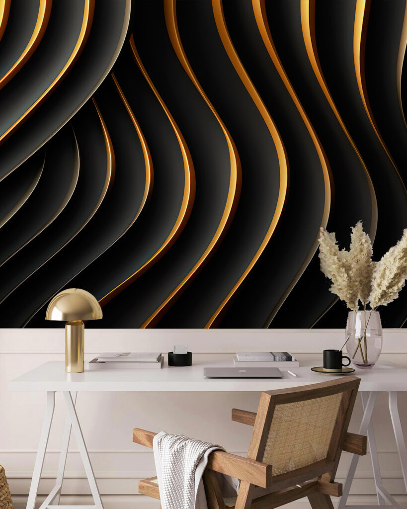 Black and orange wavy lines Black and orange wavy lines