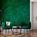 Fototapeta Zelená stěna s drsným povrchem