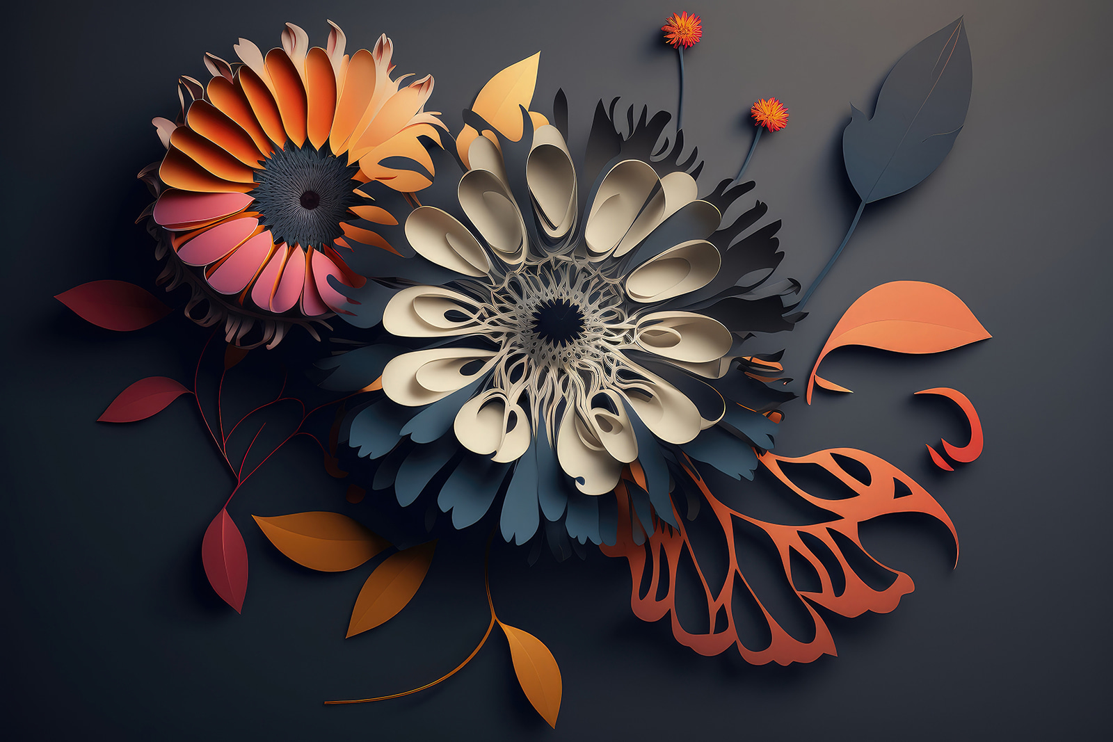 Papírový výřez květin u94976p - Papírový výřez květin - tegory