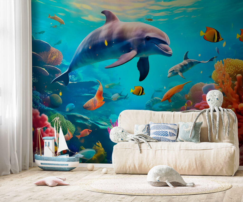 u94773pir2 1024x853 - Delfín plavající v korálovém útesu - tegory