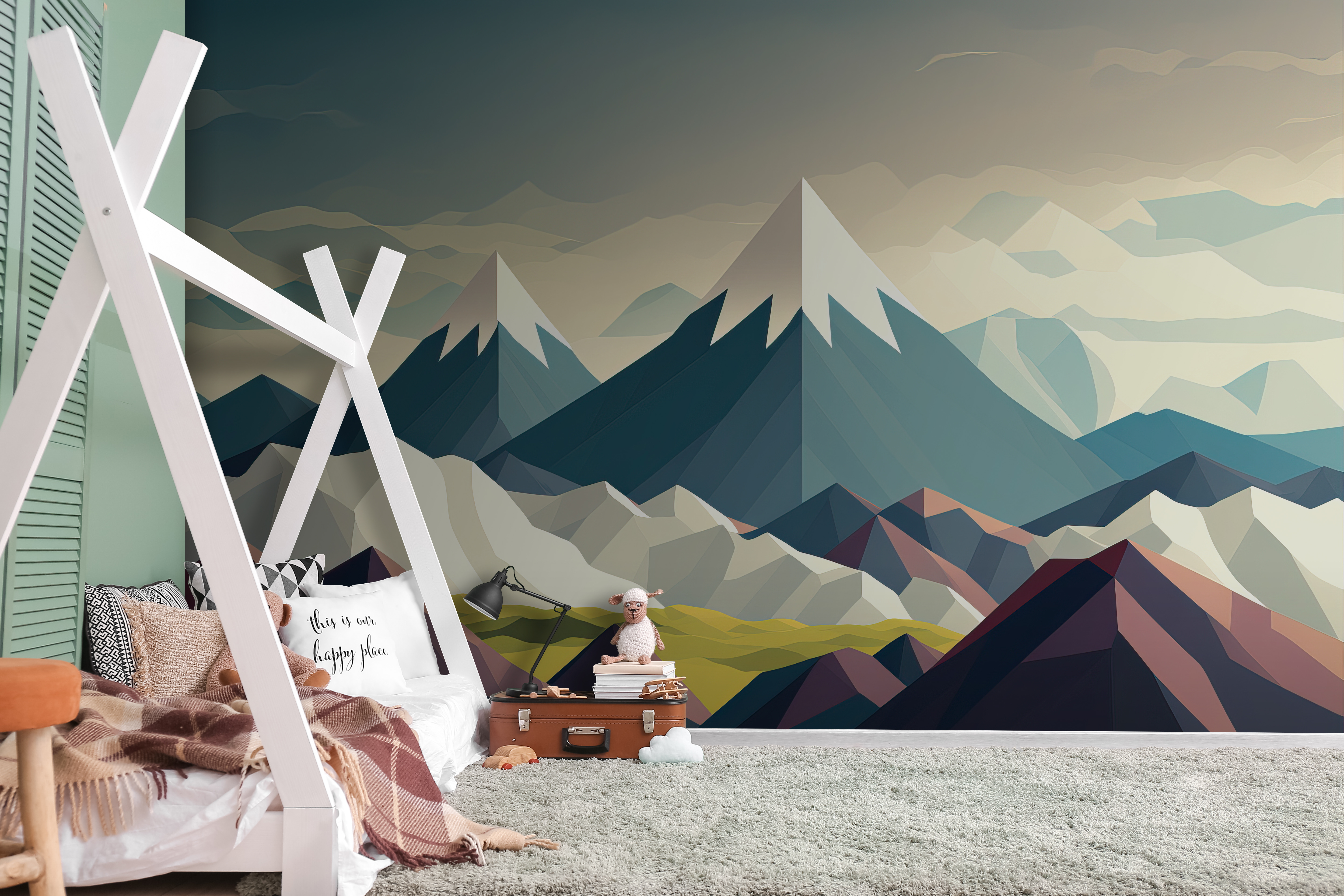 Mountain range with snow capped peaks Mountain range with snow capped peaks