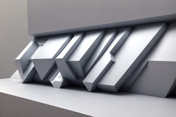 Bílá stěna s geometrickými tvary Bílá stěna s geometrickými tvary
