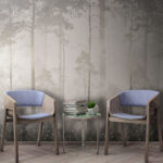 Fototapeta Mlžný les s vysokými stromy