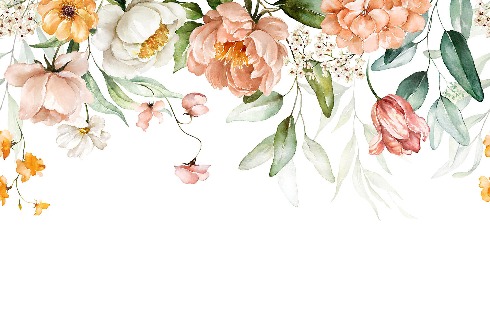 Blooming flowers in soft colors