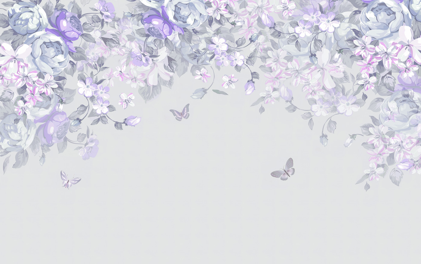 A floral design with butterflies