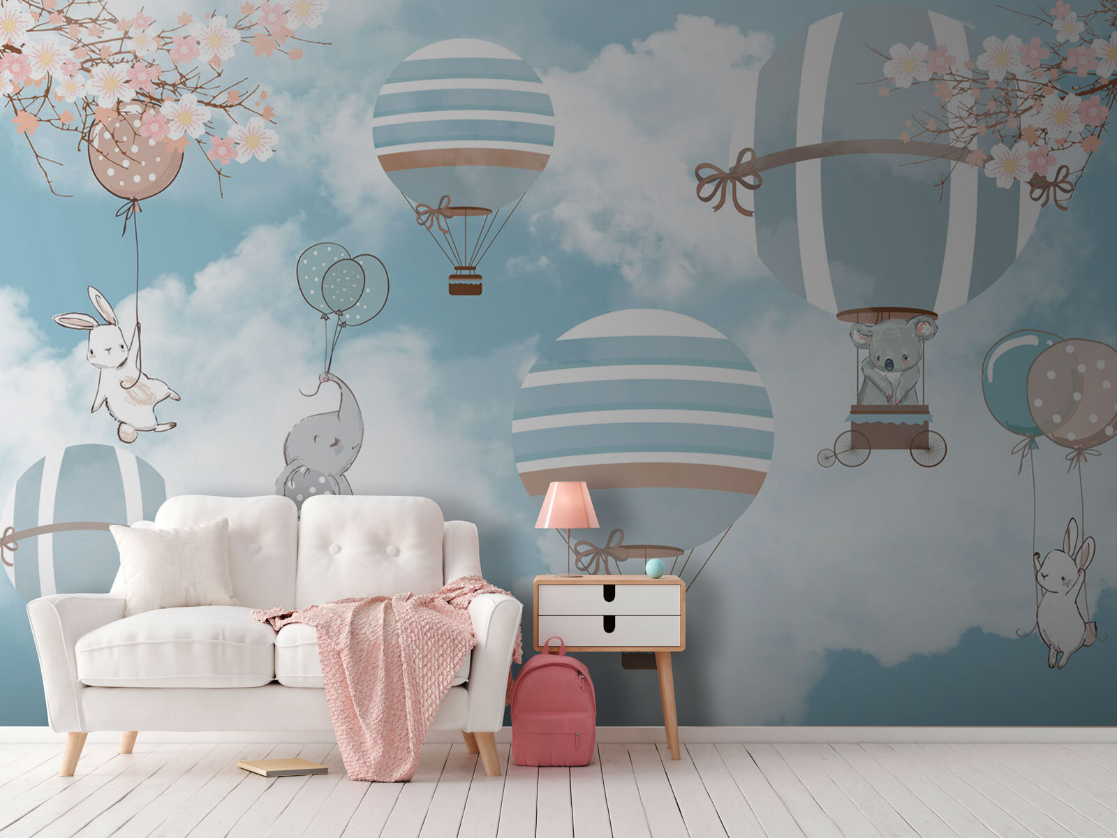 Group of elephants in the sky