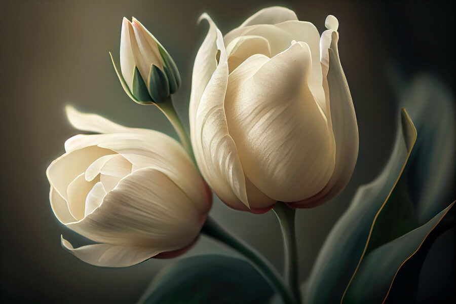 Jemné tulipány v jemných odstínech.